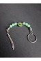 Hz. Ali Figured Green Glass Bead and Zulfiqar Sword Detailed Keychain