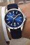Leather Cord Steel Case Calendar Men's Wristwatch Wrist Bracelet Gift Blue Zmdk1211 - 4