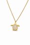 Women's Steel Stone Turtle Necklace Does Not Fade