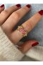 Limited Edition - Colorful Stone Bottom Adjustable Women's Ring - 4
