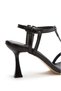 Women's Black Metallic Ankle-Adjustable Stylish Pole Model Evening Dress Shoes with Piping Detail - 2