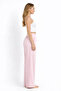 Women's Pink Modal Wide-Leg Striped High-Waist Soft Textured Elastic Waist Lycra Pants - 5