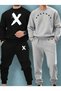 Men's Bottom-Up Suit X Row Star Print Design Crew Neck Sweatshirt