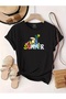 Unisex Oversized Printed Cotton Crew Neck Short Sleeve BLACK T-shirt