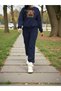 Women's Top and Bottom Set Cute Teddy Bear Fashionable Design Trendy Crew Neck Sweatshirt