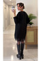 Black Skirt Hem Lace Detailed Knit Dress - 251008 - 3