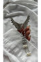 Stone Angel Wing Clasp with Pearl Pendant - Pearl Dangle Series - 4