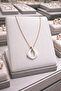Rose Gold Plated White Geometric Shaped Minimalist Necklace Modern Casual Chain Necklace - 2