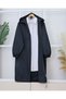 Hooded Zippered Raincoat - Navy Blue - Navy - 2