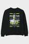 Zeus 4 Mythology Back Printed Black Oversize Sweatshirt Men Women Crew Neck