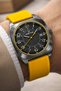 Silicone Cord Steel Case Calendar Men's Wristwatch Wrist Bracelet Gift Yellow Zmdk1216 - 4
