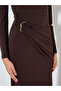 Özmarka New Season Stand Collar Gathered Dress - 4