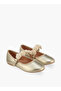 Girls Floral Embellished Hook & Loop Ballerina Shoes