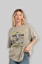 Zeus 3 Mythology Front Printed Beige Oversize T-Shirt Men Women Cotton Crew Neck Tshirt - 4