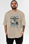 Poseidon 3 Mythology Front Printed Beige Oversize T-Shirt Men Women Cotton Crew Neck Tshirt