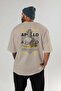 Apollo 1 Mythology Back Printed Beige Oversize T-Shirt Men Women Cotton Crew Neck Tshirt - 4