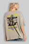 Odysseus 2 Mythology Back Printed Beige Oversize T-Shirt Men Women Cotton Crew Neck Tshirt - 3