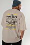 Penelope 1 Mythology Back Printed Beige Oversize T-Shirt Men Women Cotton Crew Neck Tshirt - 7