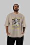 Zeus 2 Mythology Front Printed Beige Oversize T-Shirt Men Women Cotton Crew Neck Tshirt - 5