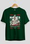 Hades 2 Mythology Front Printed Green Oversized T-Shirt Men Women Cotton Crew Neck Tshirt - 2