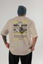 Minotaur 2 Mythology Back Printed Beige Oversize T-Shirt Men Women Cotton Crew Neck Tshirt - 2