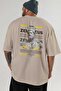 Zeus 2 Mythology Back Printed Beige Oversize T-Shirt Men Women Cotton Crew Neck Tshirt - 5