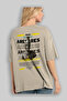 Ares 1 Mythology Back Printed Beige Oversize T-Shirt Men Women Cotton Crew Neck Tshirt - 3