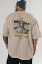Medusa 4 Mythology Back Printed Beige Oversize T-Shirt Men Women Cotton Crew Neck Tshirt - 5
