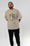 Zeus 4 Mythology Front Printed Beige Oversize T-Shirt Men Women Cotton Crew Neck Tshirt - 7