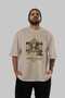 Medusa 1 Mythology Front Printed Beige Oversize T-Shirt Men Women Cotton Crew Neck Tshirt - 5
