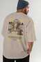 Medusa 1 Mythology Back Printed Beige Oversize T-Shirt Men Women Cotton Crew Neck Tshirt - 7