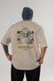Medusa 2 Mythology Back Printed Beige Oversize T-Shirt Men Women Cotton Crew Neck Tshirt - 2