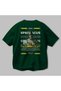 Spartacus 2 Mythology Back Printed Green Oversize T-Shirt Men Women Cotton Crewneck Tshirt - 3