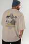 Apollo 1 Mythology Back Printed Beige Oversize T-Shirt Men Women Cotton Crew Neck Tshirt - 7