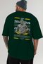 Zeus 1 Mythology Back Printed Green Oversize T-Shirt Men Women Cotton Crew Neck Tshirt - 6