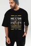Hector 2 Mythology Front Printed Black Oversize T-Shirt Men Women Cotton Crew Neck Tshirt - 7