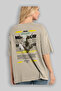 Minotaur 1 Mythology Back Printed Beige Oversize T-Shirt Men Women Cotton Crew Neck Tshirt - 3