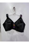 Women's C Cup Combed Cotton Gathered Black Bra