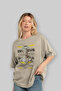 Zeus 4 Mythology Front Printed Beige Oversize T-Shirt Men Women Cotton Crew Neck Tshirt - 4