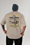 Penelope 1 Mythology Back Printed Beige Oversize T-Shirt Men Women Cotton Crew Neck Tshirt - 2