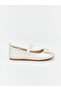 M&B Collection Ecru Leather-Look Girl Child Ballet Flats - 2