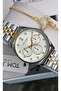 Women's Wristwatch with Stones Inside, Two-Tone + Bracelet as a Gift - 6