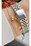 Women's Wristwatch with Stones Inside, Two-Tone + Bracelet as a Gift - 4
