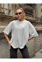 Women's Oversize Striped T-Shirt White - 8