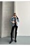 Denim Jeans Pocket Detailed Buttoned Coat for Women - 2