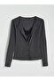 Anthracite Crew Neck Lace Detailed Women's Bodysuit - 3