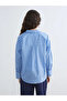 Blue Striped Oversize Women's Shirt - 4