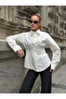 Women's Waist Gathered Long Sleeve White Shirt - 3