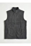 Gray Standard Fit Mock Neck Polar Vest