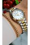New Model Zircon Stone Gold Silver Color Steel Cord Women Wristwatch-Water Way Bracelet Gift - 2